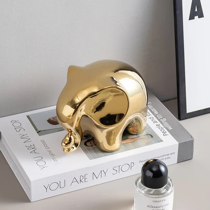 Cartoon Elephant Figurine Boho Home Decor Ornament for Display
