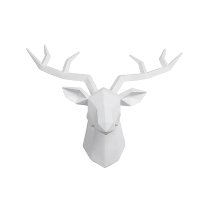Deer Head Sculpture Creative Elk Antler Wall Mount Decoration