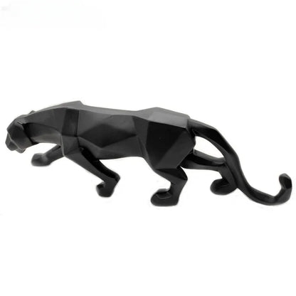 Abstract Geometric Panther Resin Statue for Home Office