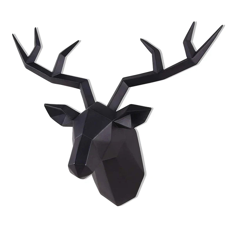 Deer Head Sculpture Creative Elk Antler Wall Mount Decoration