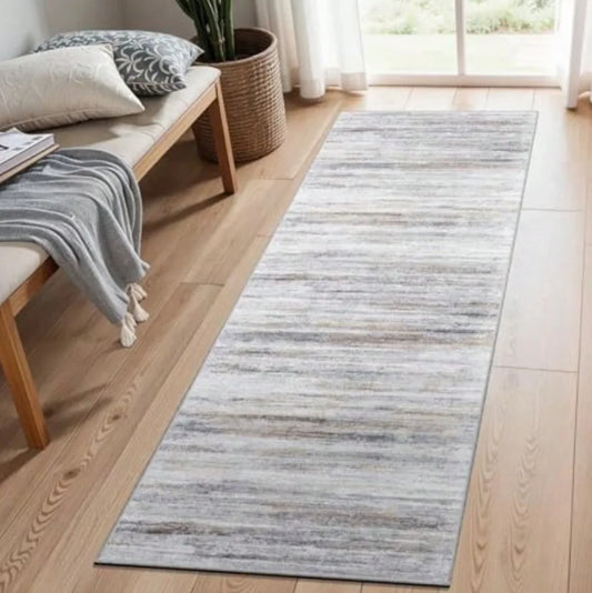 Vintage Stripe Long Runner Rug Non-Slip Durable Home Mat