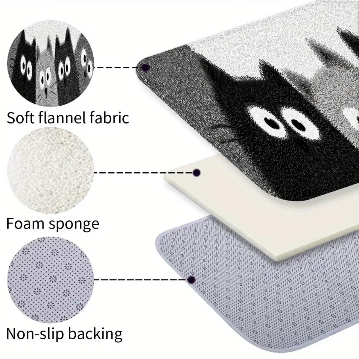 Cartoon Kittens Soft Bathtub Floor Mat