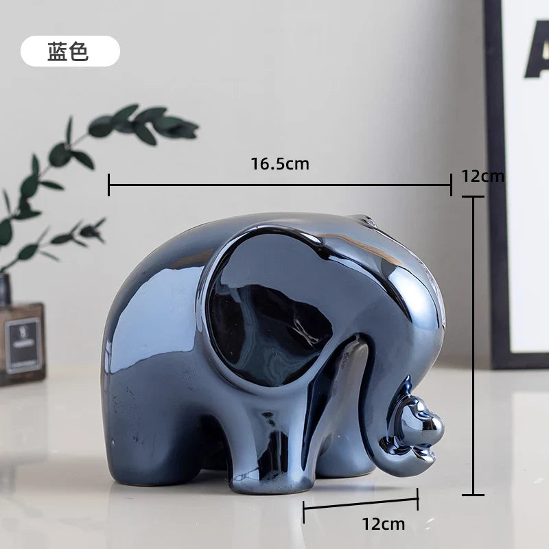 Cartoon Elephant Figurine Boho Home Decor Ornament for Display