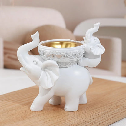 Elephant Figurine Candy Tray Key Bowl Storage Container
