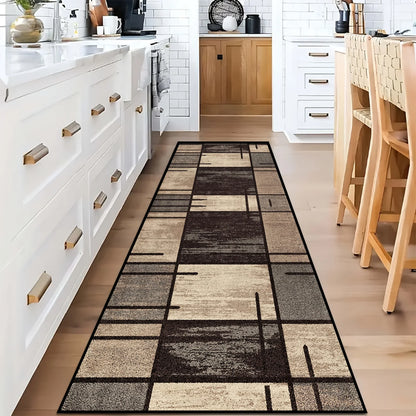 High-Grade Plaid Kitchen Living Room Floor Mat