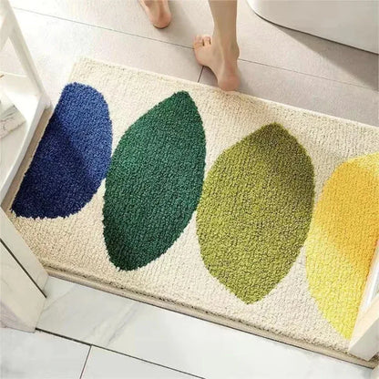 Fresh Floral Imitation Cashmere Non-Slip Rug