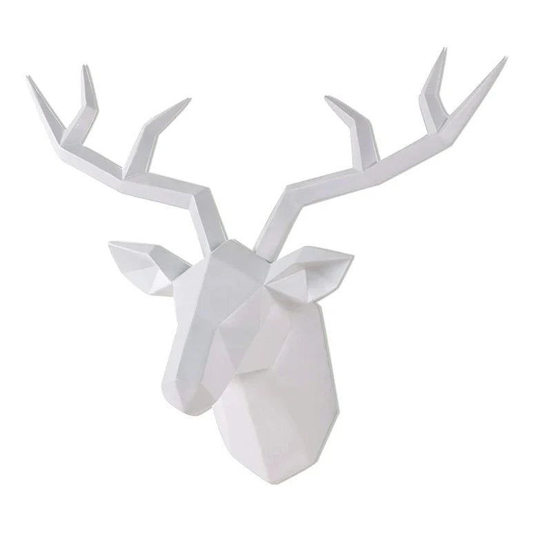 Deer Head Sculpture Creative Elk Antler Wall Mount Decoration