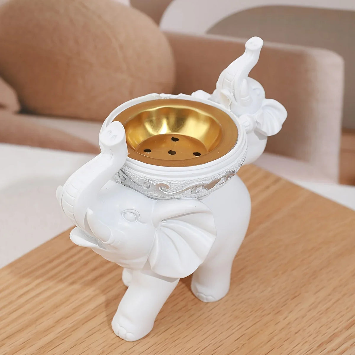 Elephant Figurine Candy Tray Key Bowl Storage Container