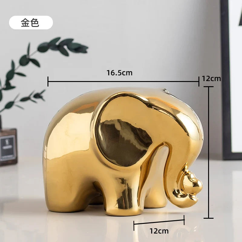 Cartoon Elephant Figurine Boho Home Decor Ornament for Display