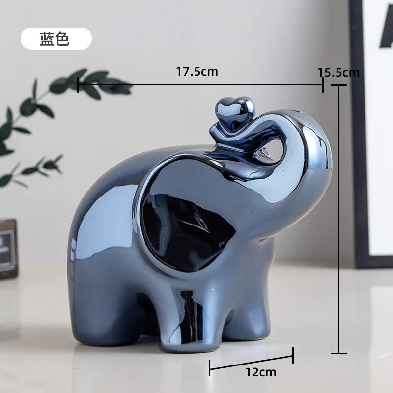 Cartoon Elephant Figurine Boho Home Decor Ornament for Display