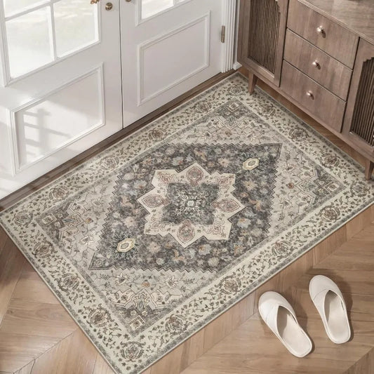 Vintage Persian Style Soft Non-Slip Floral Geometric Doormat