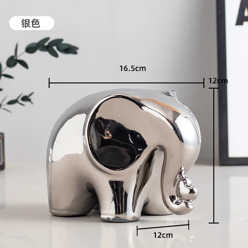 Cartoon Elephant Figurine Boho Home Decor Ornament for Display