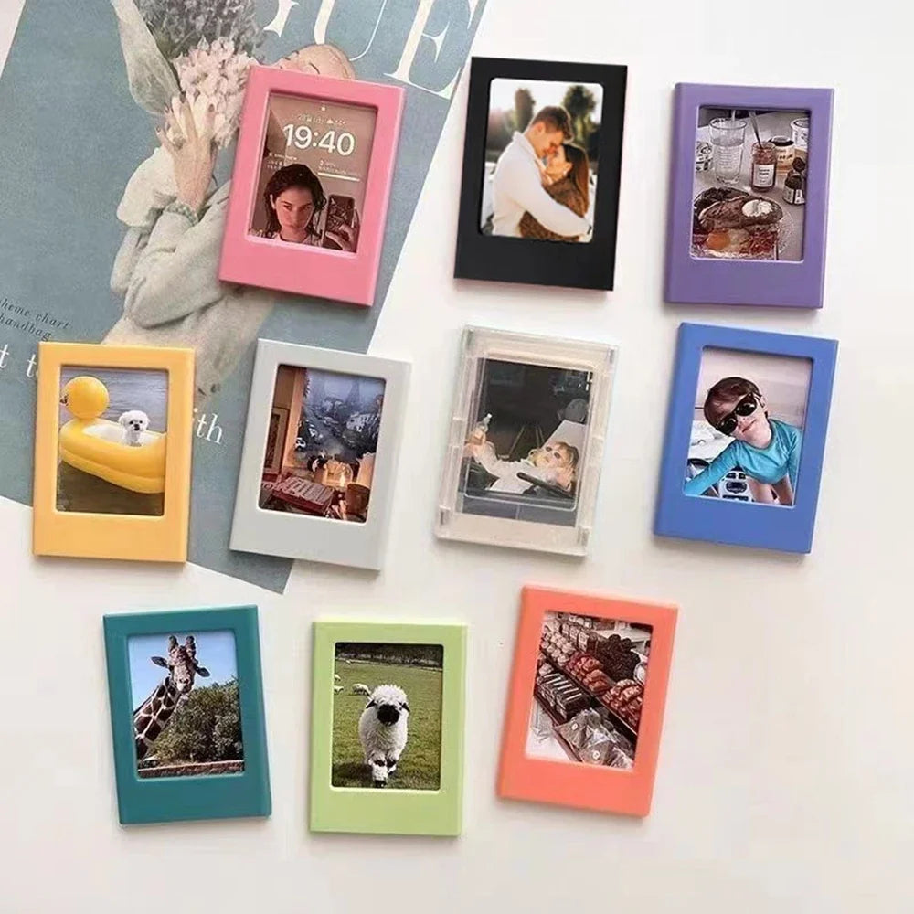 Magnetic 3-Inch Refrigerator Picture Frames for Photos