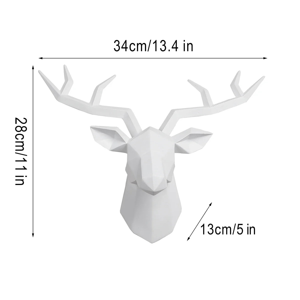 Deer Head Sculpture Creative Elk Antler Wall Mount Decoration