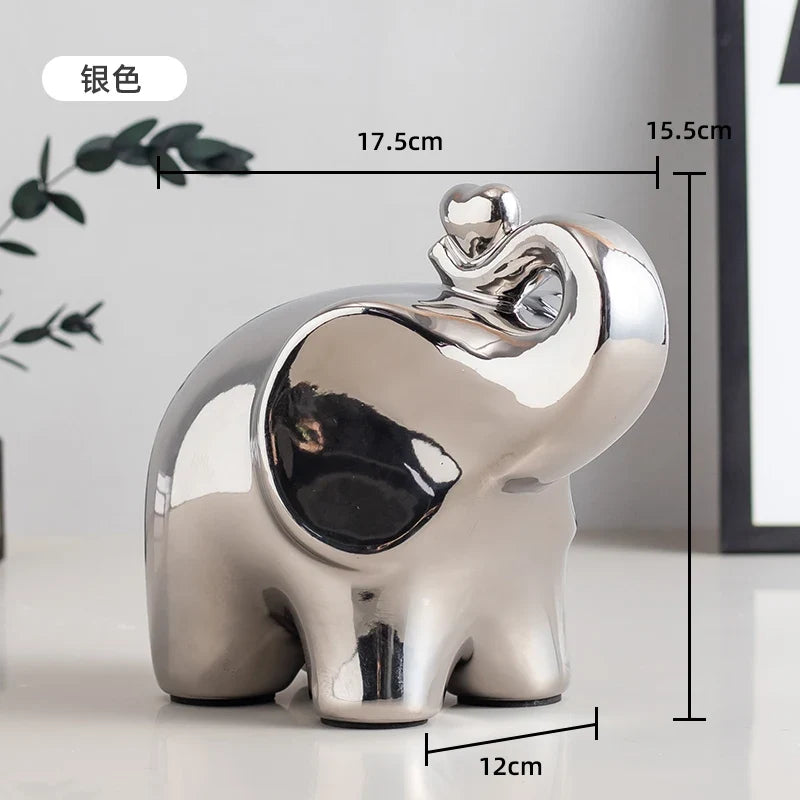Cartoon Elephant Figurine Boho Home Decor Ornament for Display