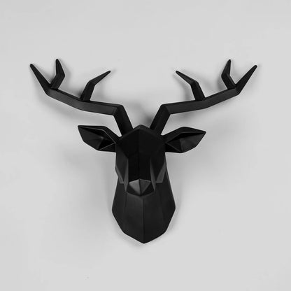 Deer Head Sculpture Creative Elk Antler Wall Mount Decoration