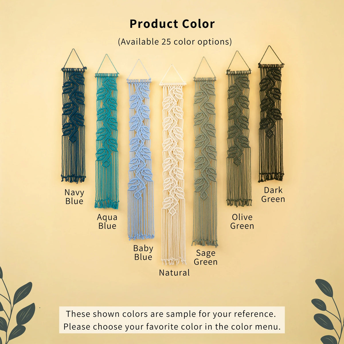 Vela Vertical Macrame Wall Hanging Blue Green Decor