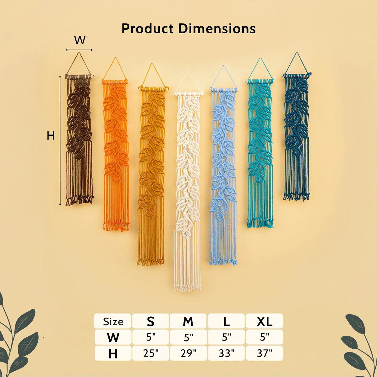 Vela Vertical Macrame Wall Hanging Earth Blue Decor