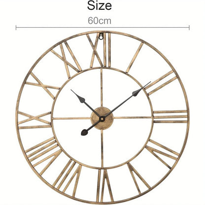 Silent Metal Roman 12-Inch Wall Clock Home Decor