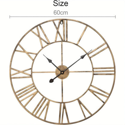 Silent Metal Roman 12-Inch Wall Clock Home Decor