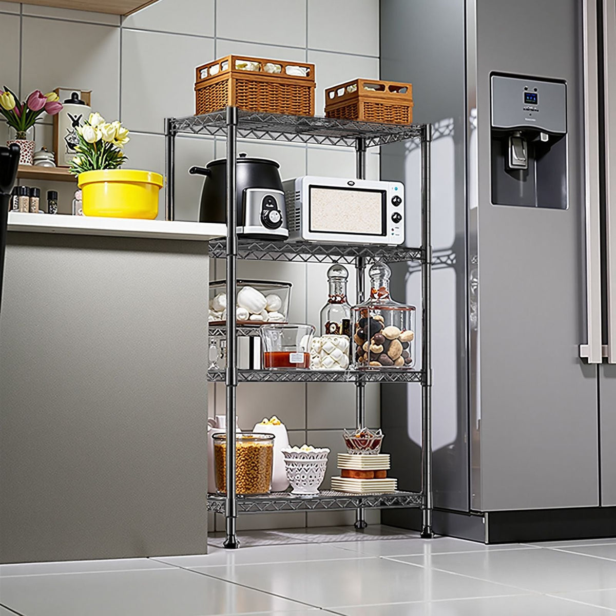 1000-LB Heavy Duty Four-Tier Steel Storage Shelving Organizer