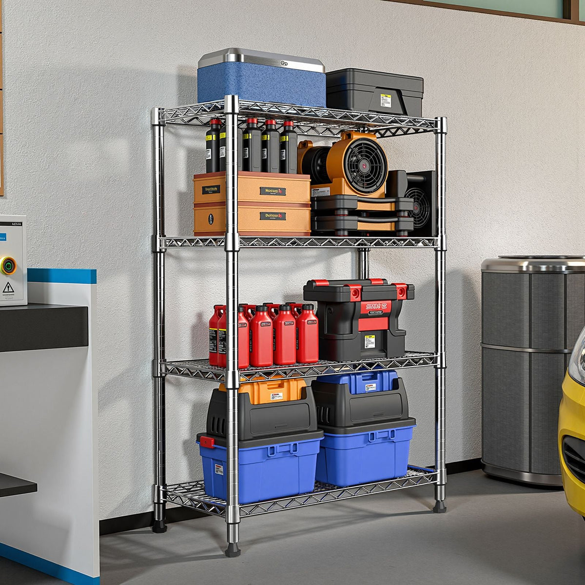 1000-LB Heavy Duty Four-Tier Steel Storage Shelving Organizer
