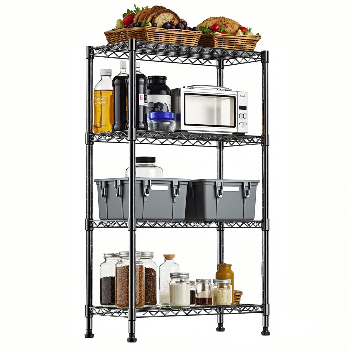 1000-LB Heavy Duty Four-Tier Steel Storage Shelving Organizer