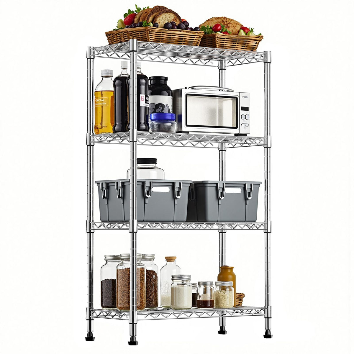 1000-LB Heavy Duty Four-Tier Steel Storage Shelving Organizer