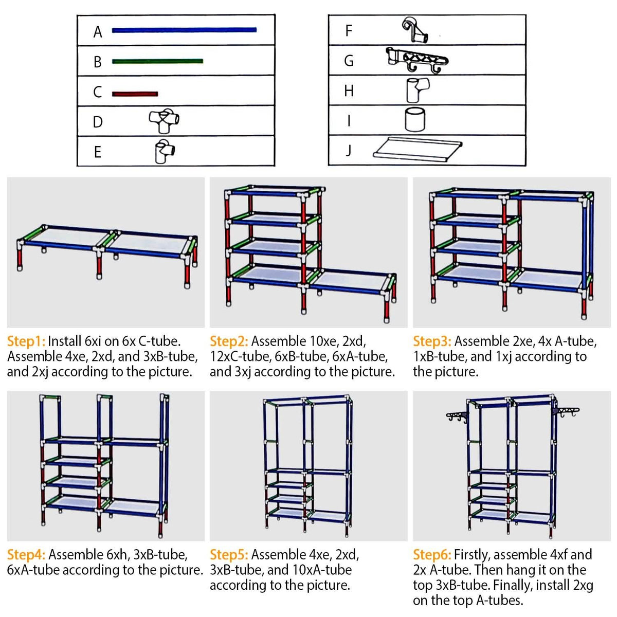 Metal Garment Rack with Shoe Clothing Storage Shelves