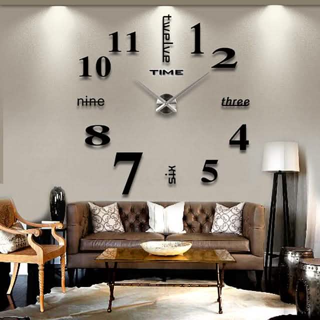 Modern Acrylic Digital Wall Clock with Brushed Steel