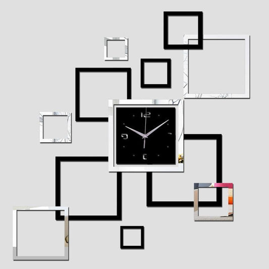 Modern 3D Acrylic Mirror Quartz Wall Clock Home Decoration