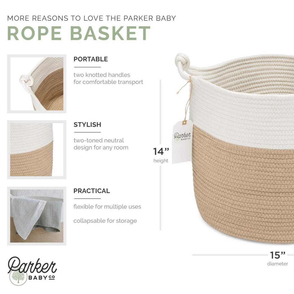 Rope Storage Basket for Home Organization and Decor